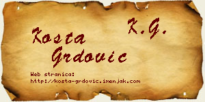 Kosta Grdović vizit kartica